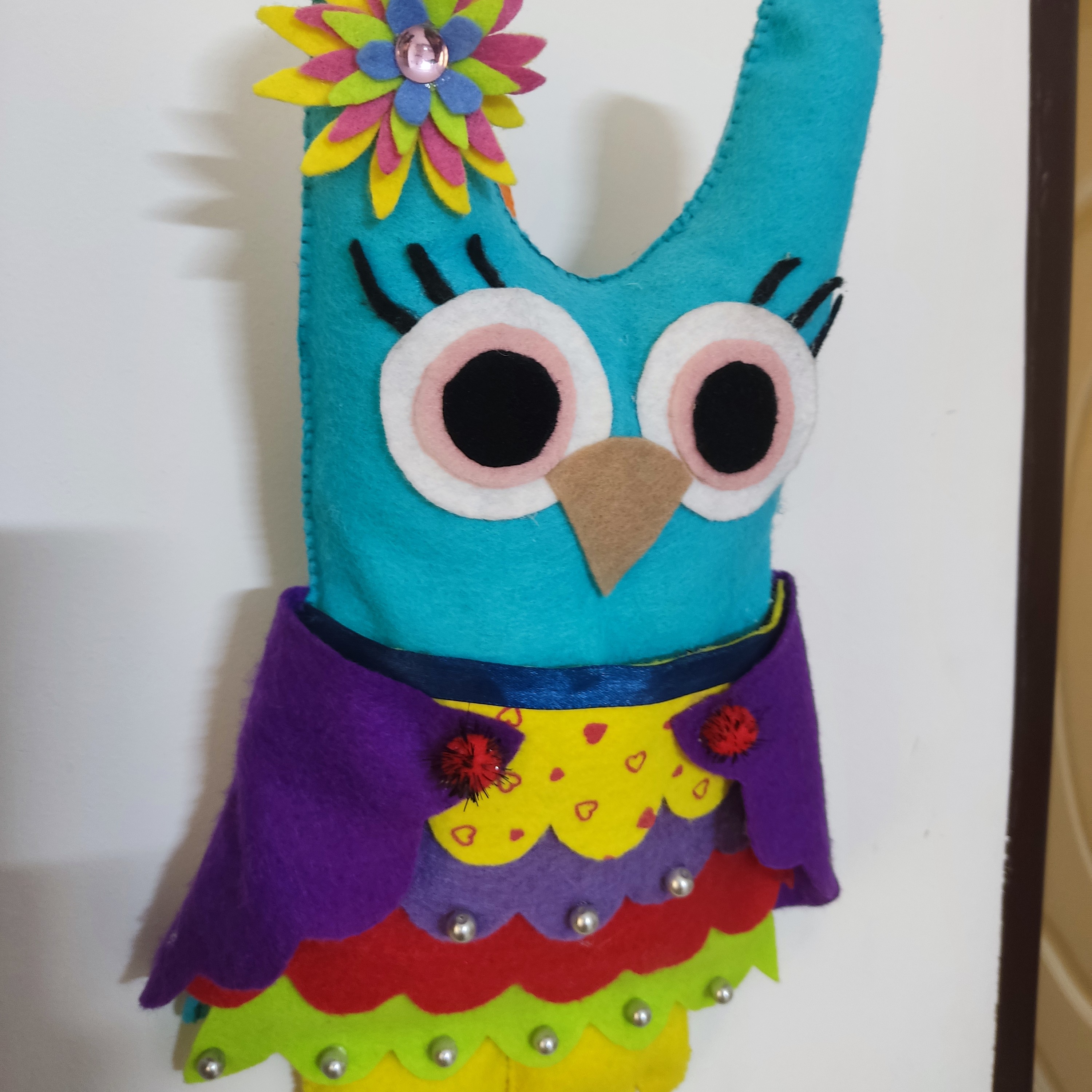 جاکنترلی نمدی طرح جغد  قابل نصب روی دیوار برای دور ماندن کنترل از آسیب 