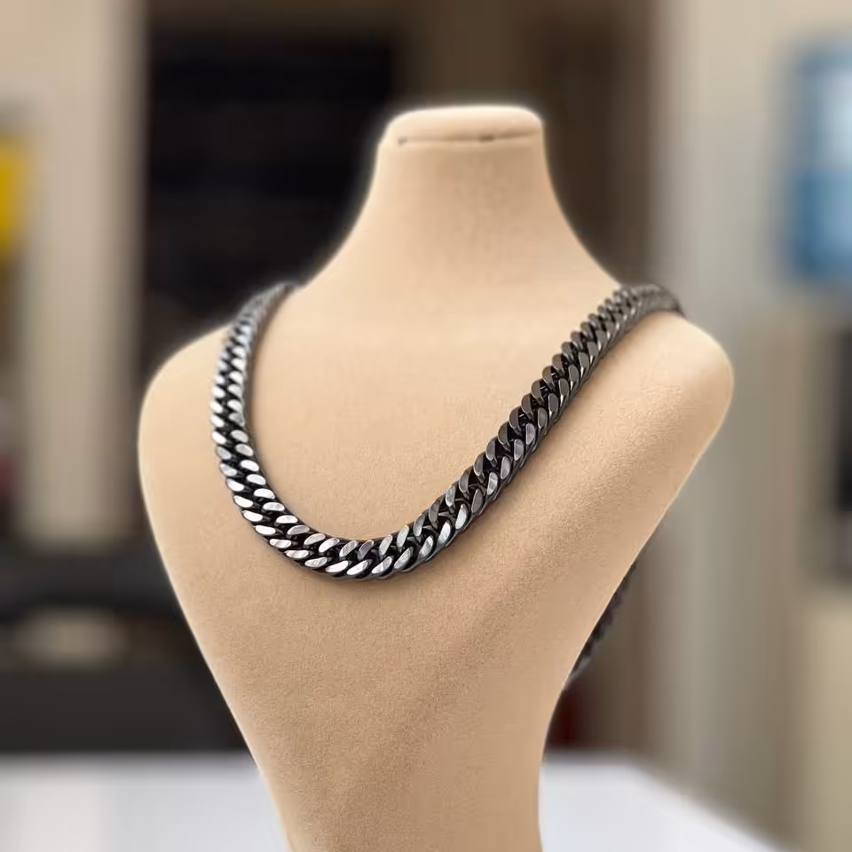 زنجیر کارتیر استیل درشت مشکی