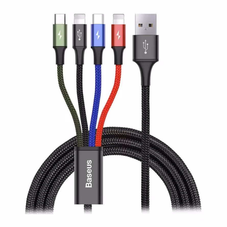 کابل شارژ 3 کاره 1.2 متری بیسوس CA1T4-A01