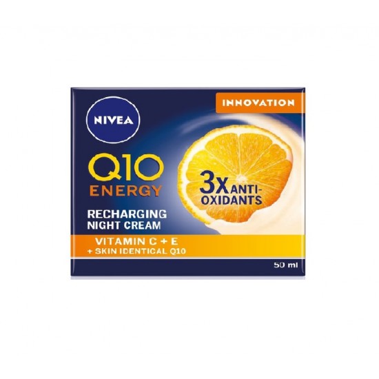کرم ضد چروک شب نیوآ NIVEA Q10 Energy حاوی ویتامین C و E حجم 50 میل