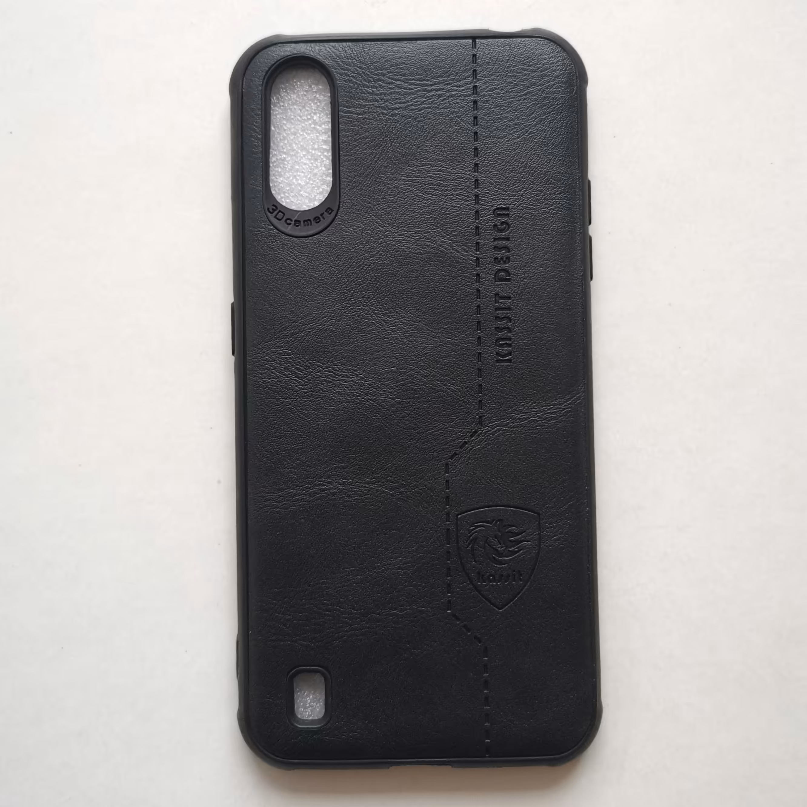 قاب طرح چرمی ژله ای درجه یک مشکی سامسونگ A01 معمولی