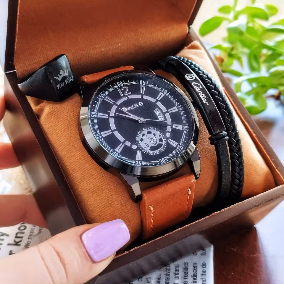 ست ساعت و دستبند مردانه جذاب