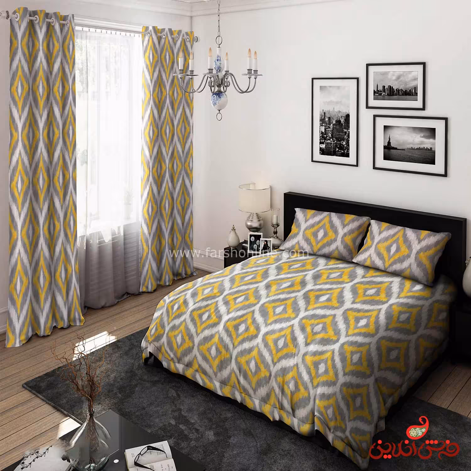 روتختی طرح لوزی اشکال هندسی کد 15099