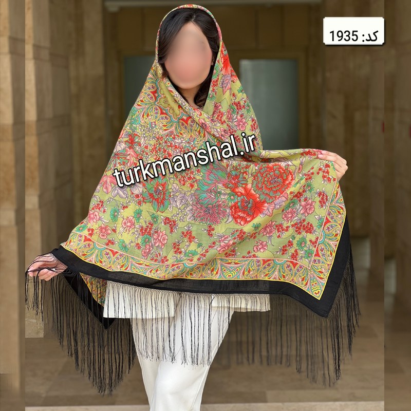 روسری ترکمن ابریشمی (ایتالیایی) کد 1935