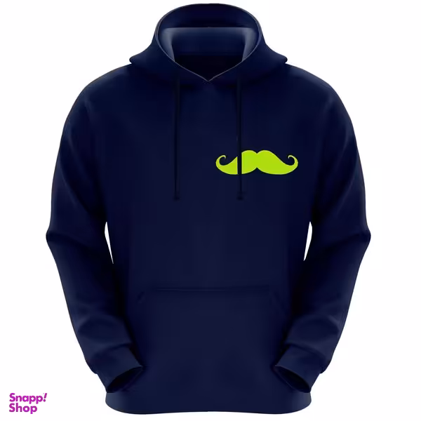 هودی مردانه طرح سبیل کد A63 رنگ سرمه ای