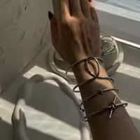 پک 4تایی دستبند بنگل سیلور رنگ ثابت