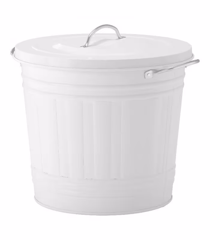 سطل زباله درب دار سفید 16 لیتری ایکیا KNODD