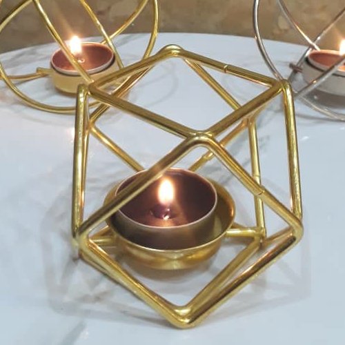 جا شمعی نقلی آبکاری طلایی