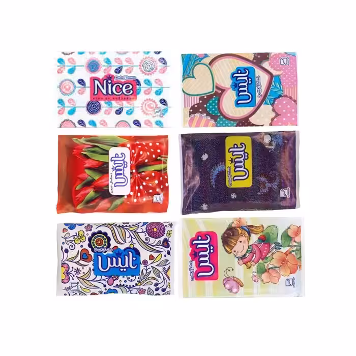 دستمال کاغذی جیبی نایس بسته 6 عددی