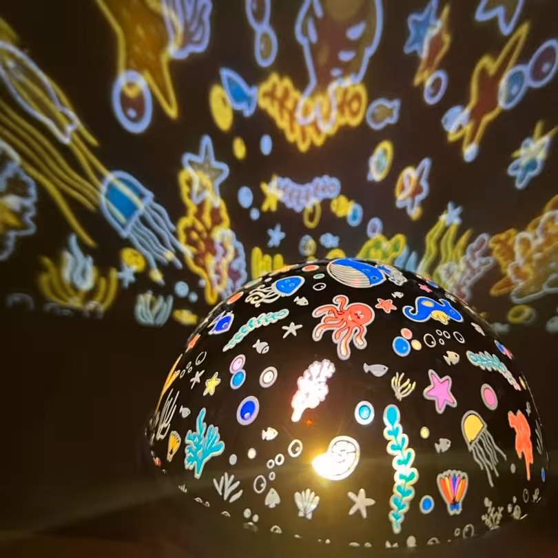 چراغ خواب طرح آکواریومی یا زیر دریایی چرخشی و یا ثابت مناسب هدیه