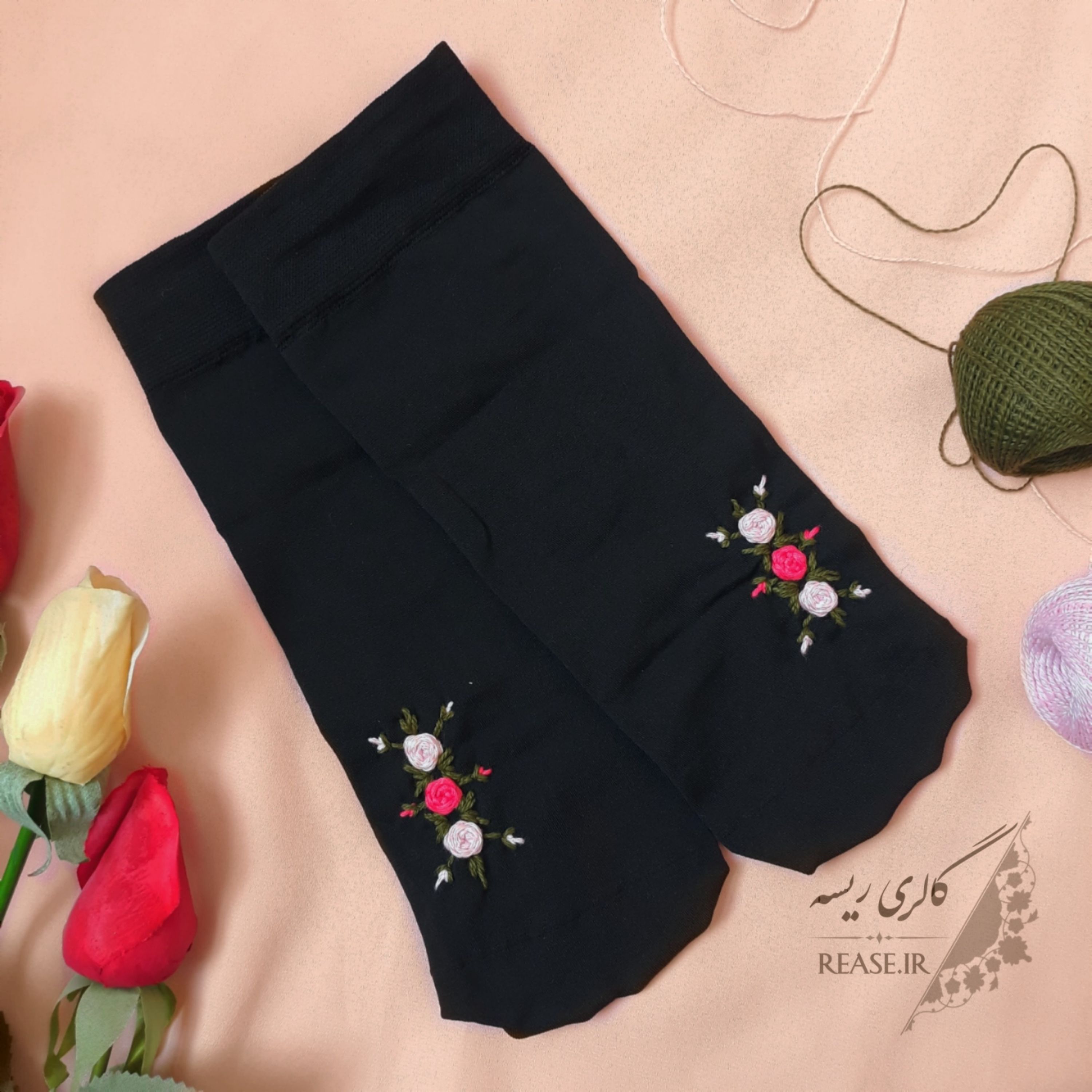 جوراب مریزن گلدوزی تراکم 120 