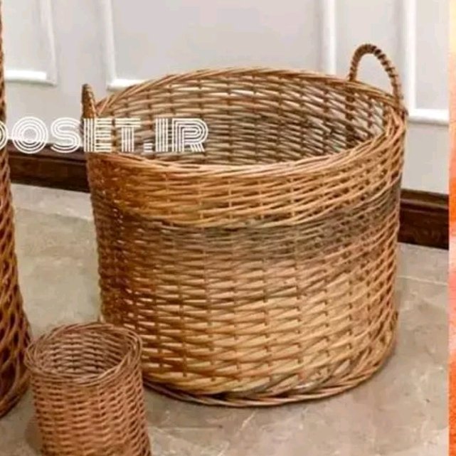 سبد حصیری دسته دار