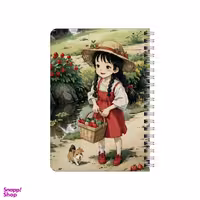 دفترچه یادداشت ۸۰ برگ بامبیلیپ مدل چوبی طرح دختر توت فرنگی کد 6138405