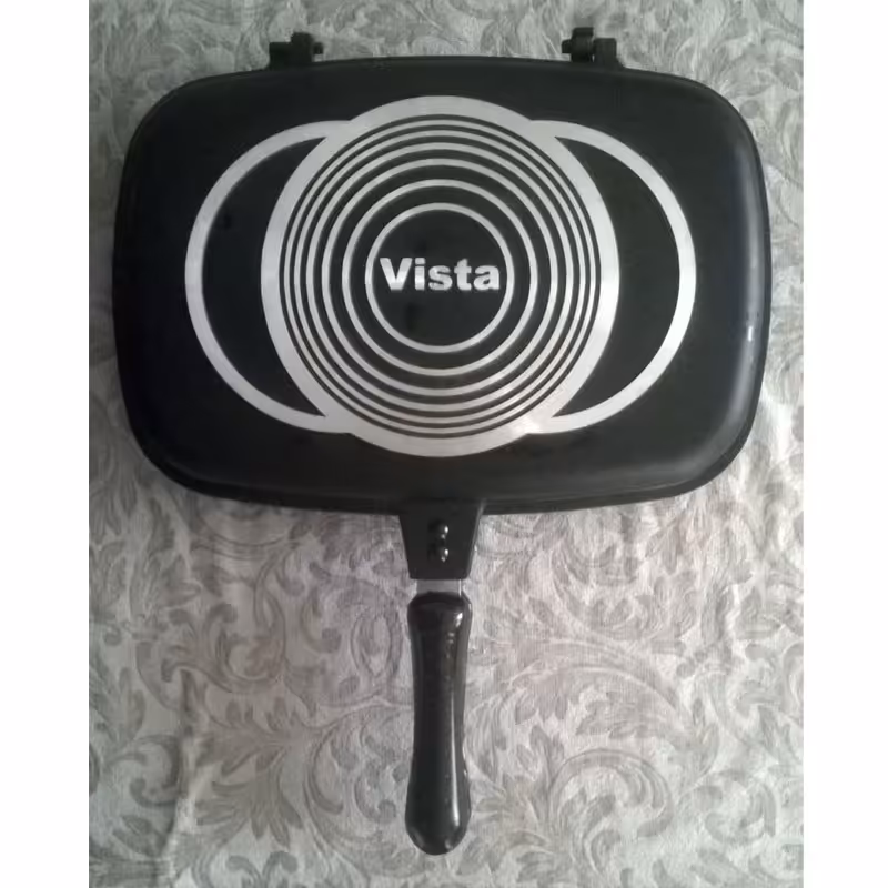 تابه 36 رژیمی دوقلو چدن گرانیت ویستا - رنگ مشکی 