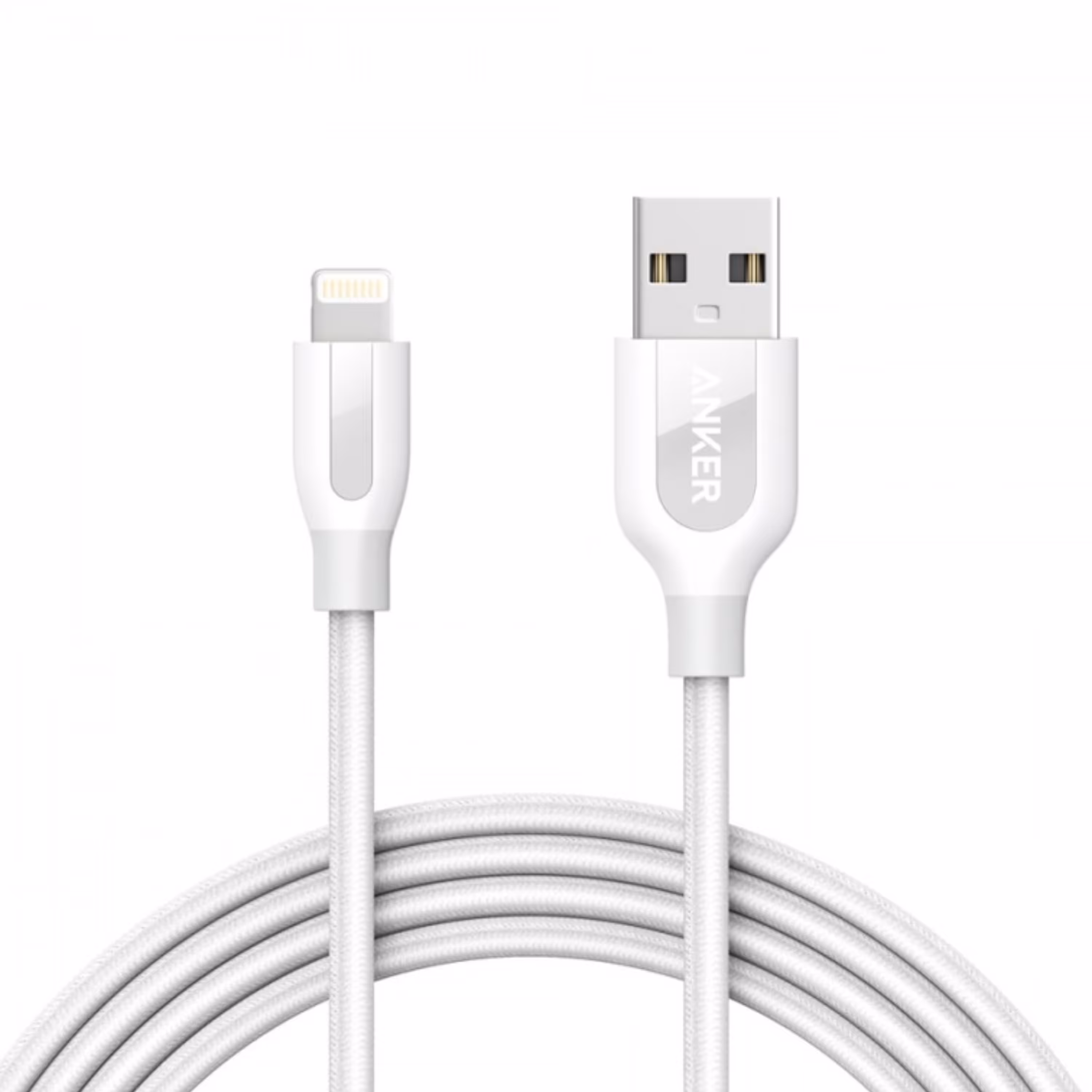 کابل USB به لایتنینگ انکر مدل A8121 کنفی سفید 90 سانت- 18 ماه گارانتی ایستا