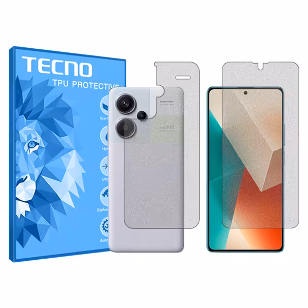 گلس صفحه نمایش و پشت گوشی شیائومی Redmi Note 13 Pro Plus مدل هیدروژلی مات برند تکنو کد SS