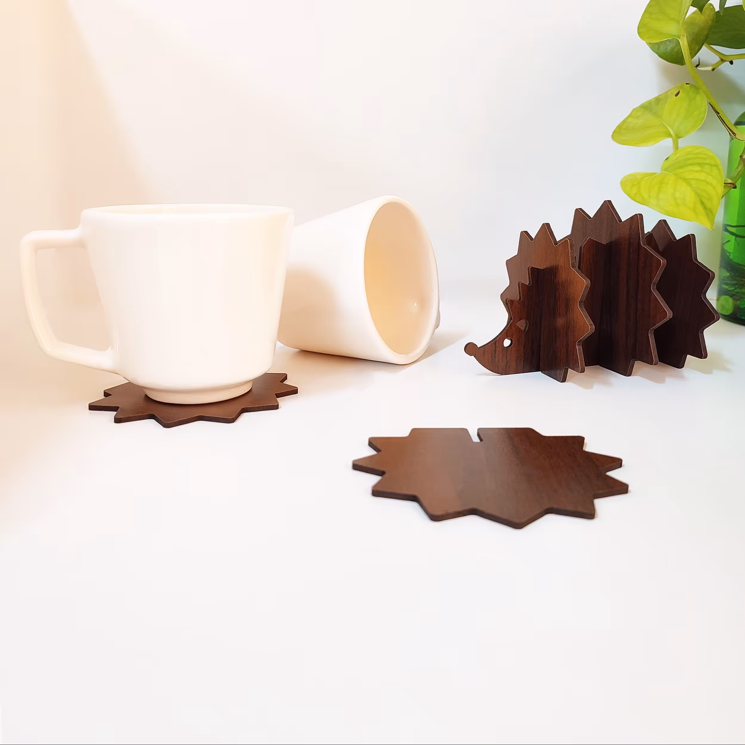 زیرلیوانی چوبی مدل جوجه تیغی بسته 5 عددی قیمت تولیدی 