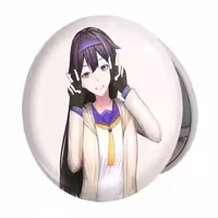 آینه جیبی خندالو طرح دختر انیمه ای مدل تاشو کد 18074