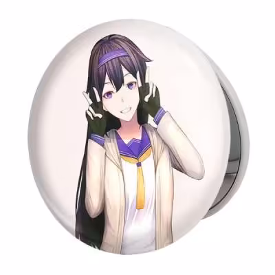 آینه جیبی خندالو طرح دختر انیمه ای مدل تاشو کد 18074