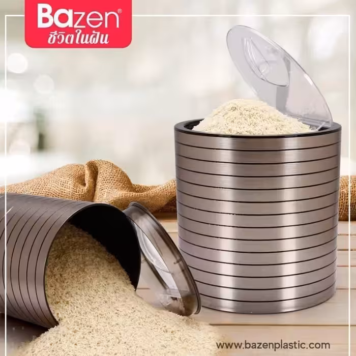 جا برنجی10 کیلویی یا سطل برنج استیل بازن محصول کشور تایلند