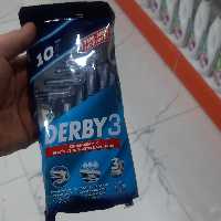 ژیلت خودتراش دربی سه لبه  صابون دار پاکتی  بسته 10 تایی اصل ترکیه
