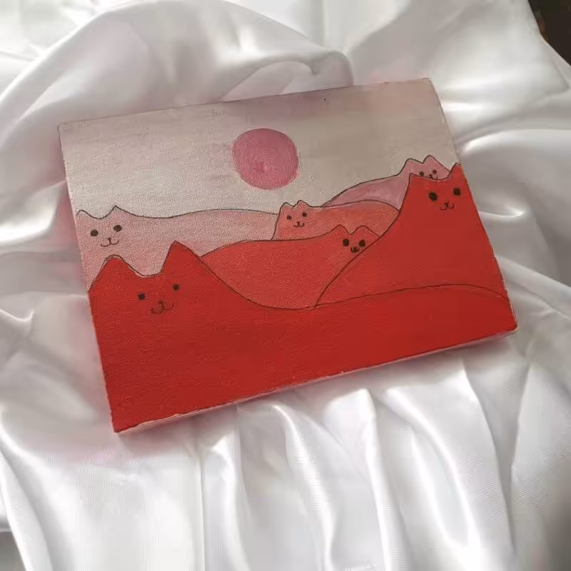 بوم نقاشی طرح کوه گربه ای