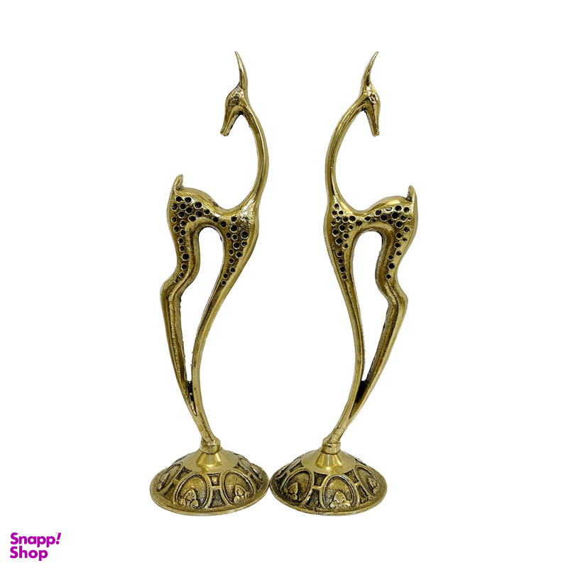 مجسمه برنجی مدل غزال کد 102060 بسته 2 عددی