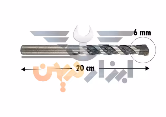 مته الماسه بلند قطر 6 سایز 20 سانت