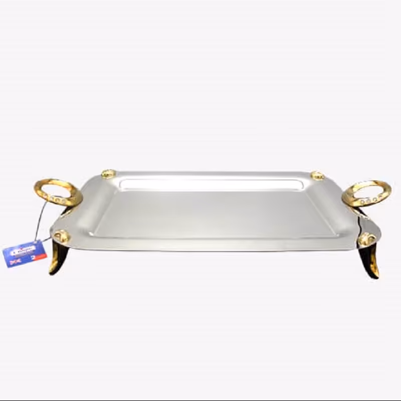 سینی کوچک نگین دار طلایی یونیک 3724