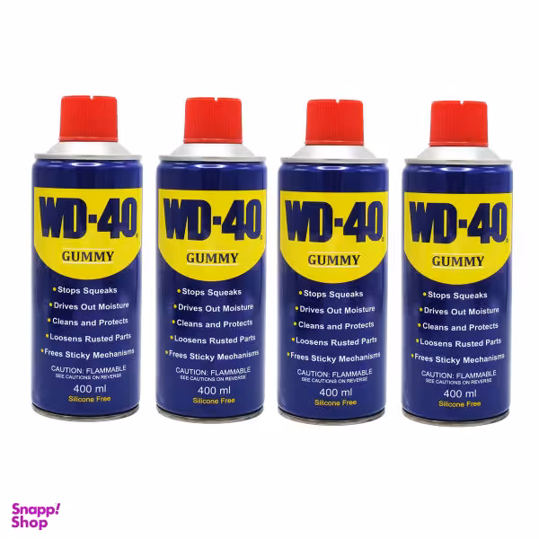 اسپری روان کننده گامی مدل WD-40 حجم 400 میلی لیتر مجموعه 4 عددی