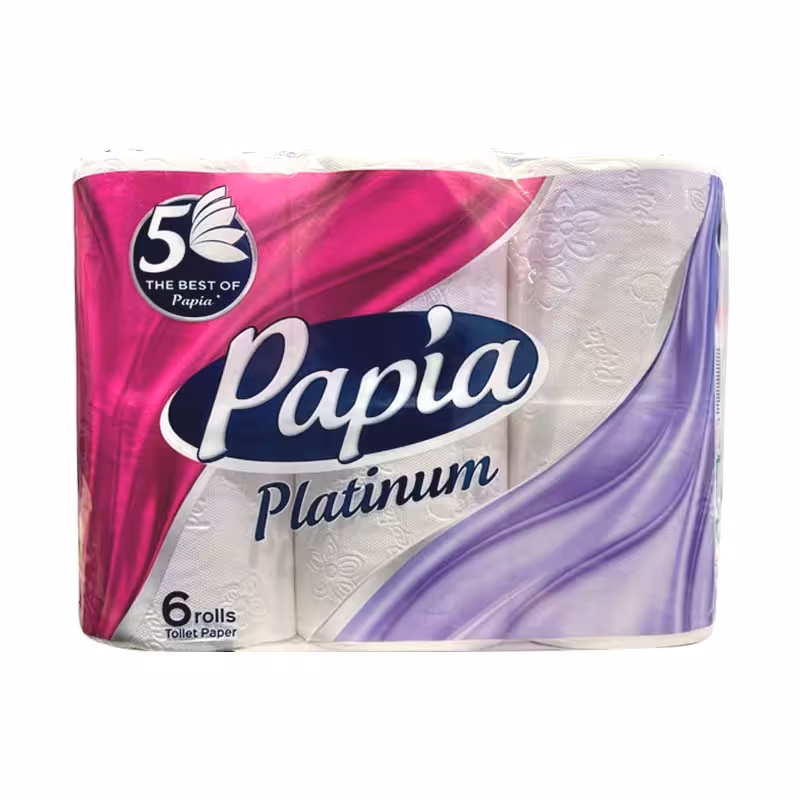 دستمال توالت 5 لایه پاپیا 6 رول