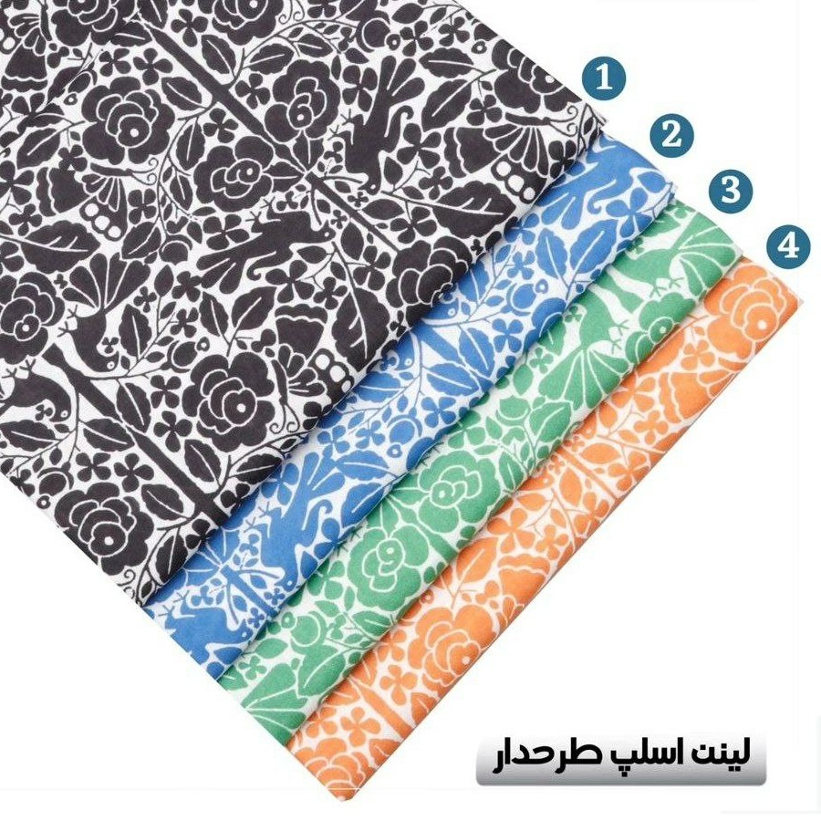 پارچه لینن اسلپ طرحدار2. ( کالکشن تابستانی). مانتویی. 1 متر با عرض 150 سانتی متر