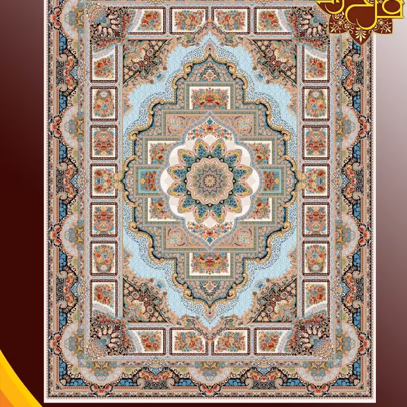 فرش1200شانه تراکم 3600 طرح حوض نقره کرم