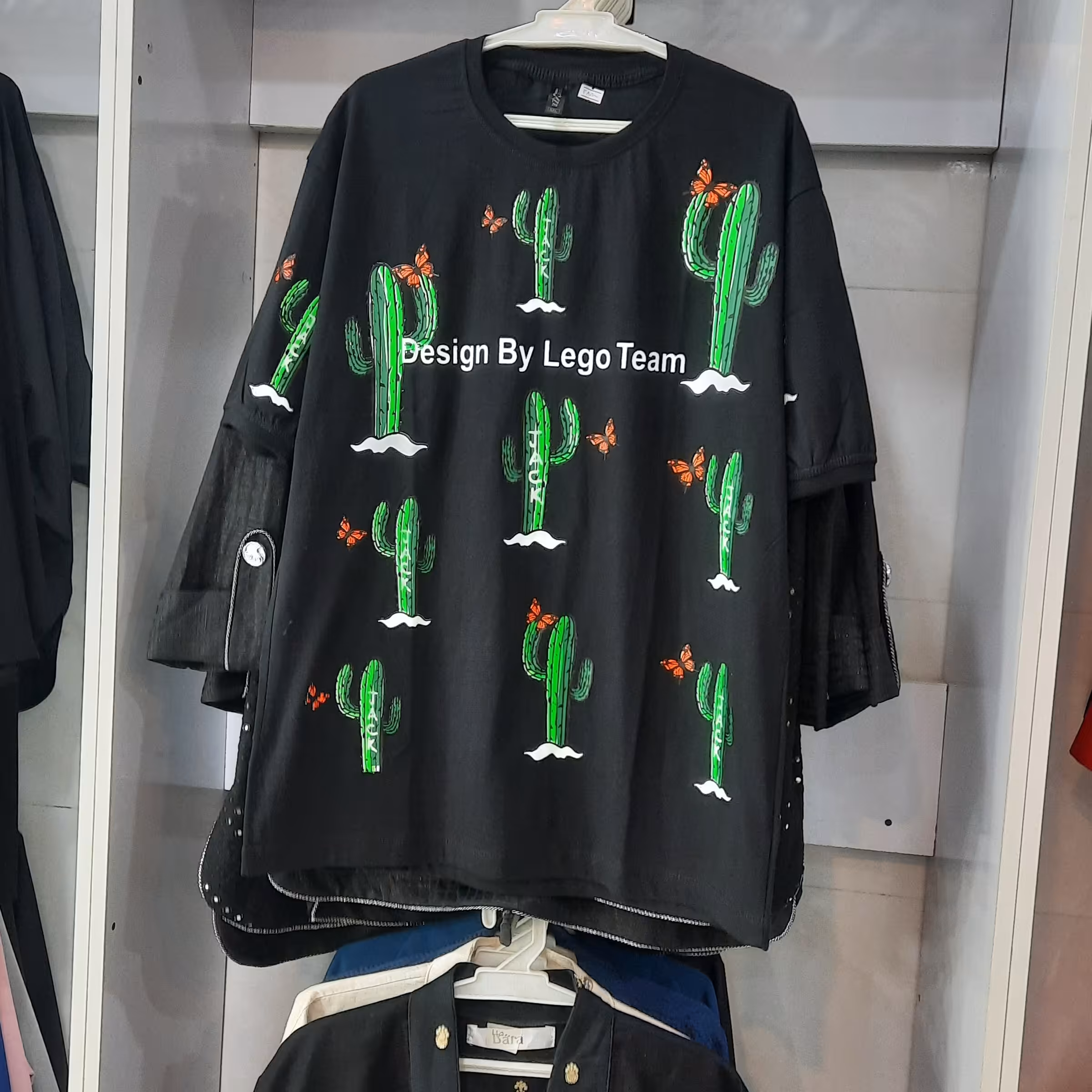 تیشرت لانگ کاکتوس بلک لایت دخترانه و پسرانه لانگ لش فریسایز  تاسایز50 ارسال رایگان