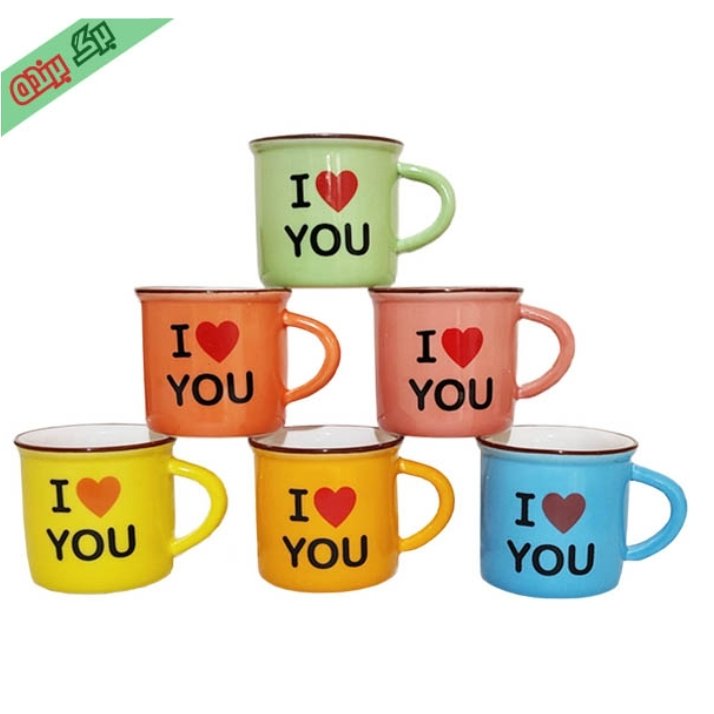 فنجان قهوه خوری اسپرسو طرح لاو love مجموعه 6 عددی