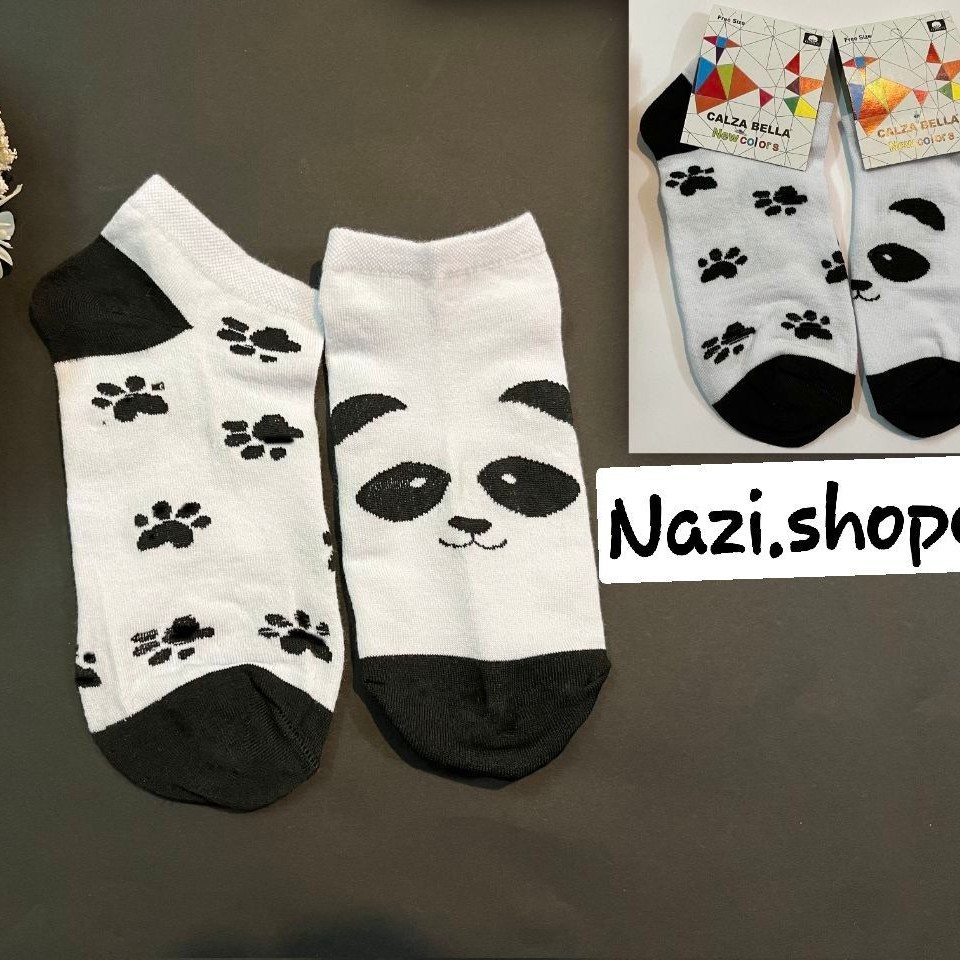 جوراب مچی اسپرت  طرح پاندا تا به تا(لنگه به لنگه)  یه کار شیک که میتونید با عزیزای دختر یا پسرتون ست کنید