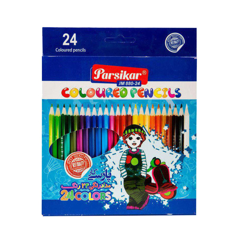مداد رنگی 24 رنگ پارسیکار مدل JM880-24