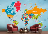 نقشه دیواری جهان BA-4390