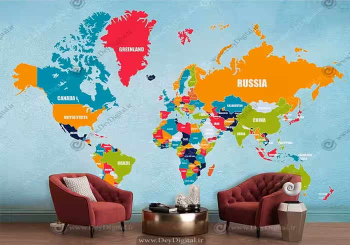 نقشه دیواری جهان BA-4390