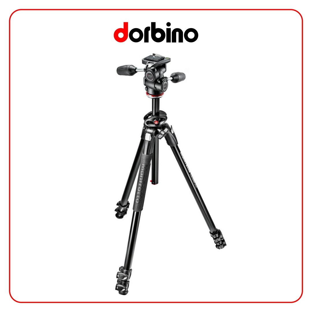 سه پایه مانفروتو Manfrotto MK290DUA3-3WUS Tripod with 3-Way Pan/Tilt Head - فروشگاه دوربین دوربینو
