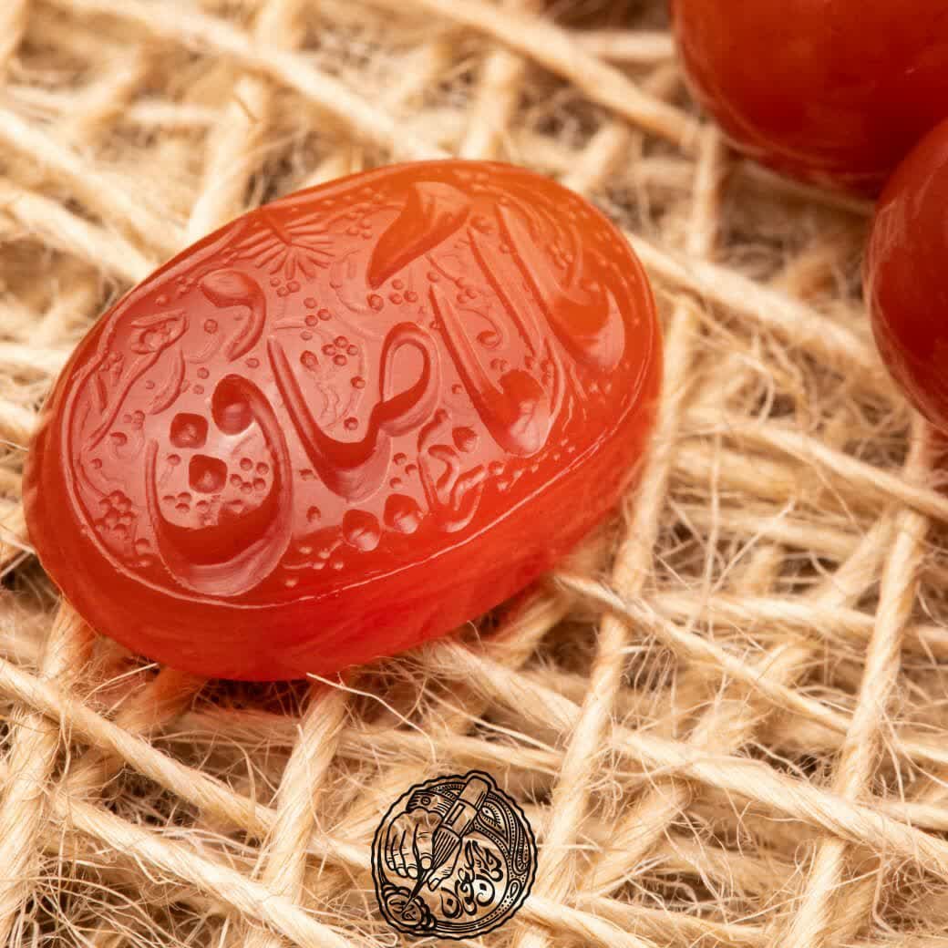 حکاکی یا امام صادق علیه السلام به سبک خطی نستعلیق توسط حکاک جوان