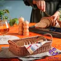 سبد بافت مستطیل طرح سمن زیبا