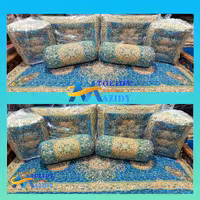 سرویس ترمه شاهنشین طرح افشاری رنگ فیروزه ای  مدل 7تکه