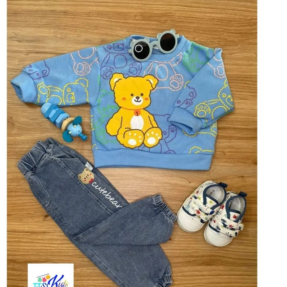 بلوز شلوار  وارداتی  خرسی ست بچگونه