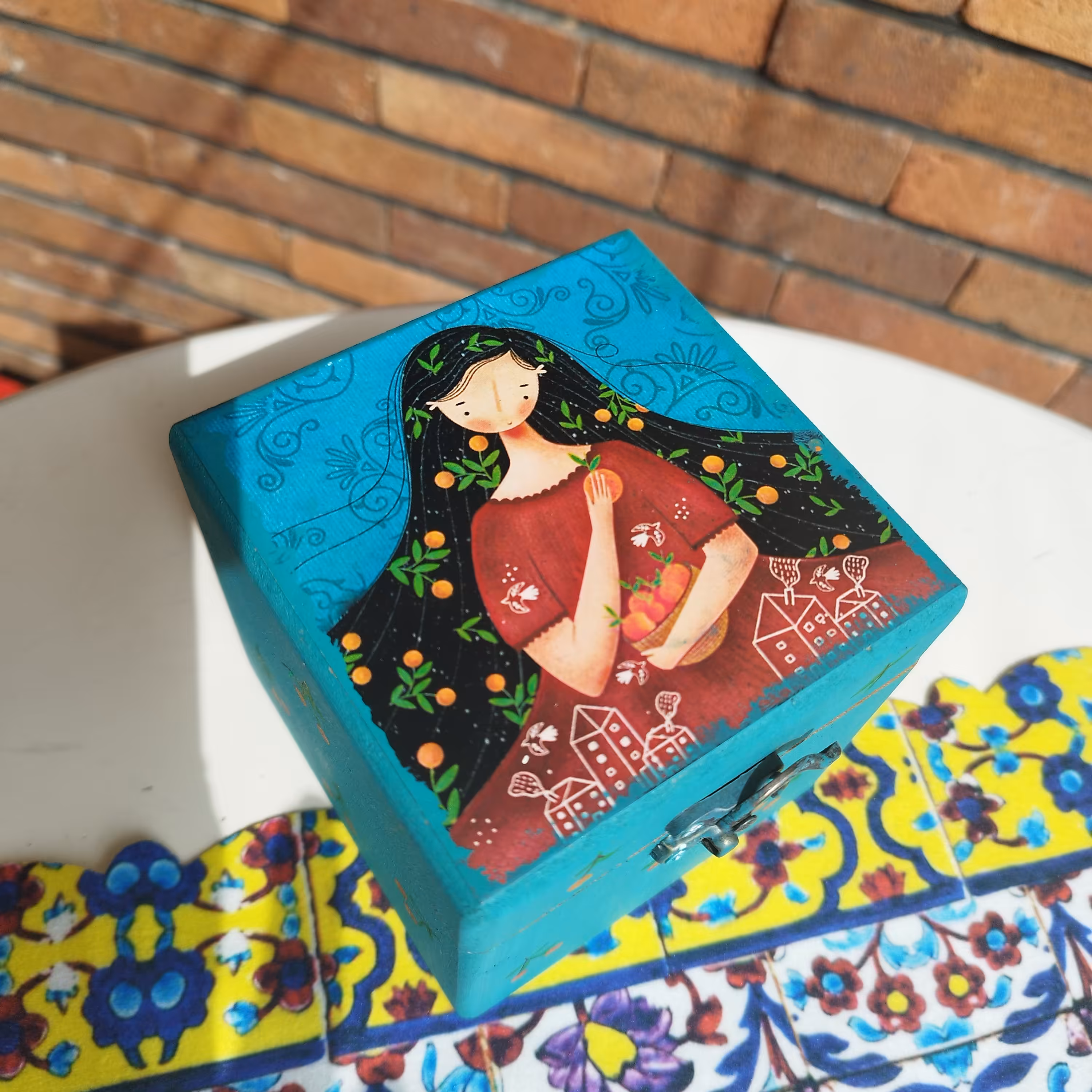 جعبه چوبی دخترانه ابعاد دوازداه در دوازده