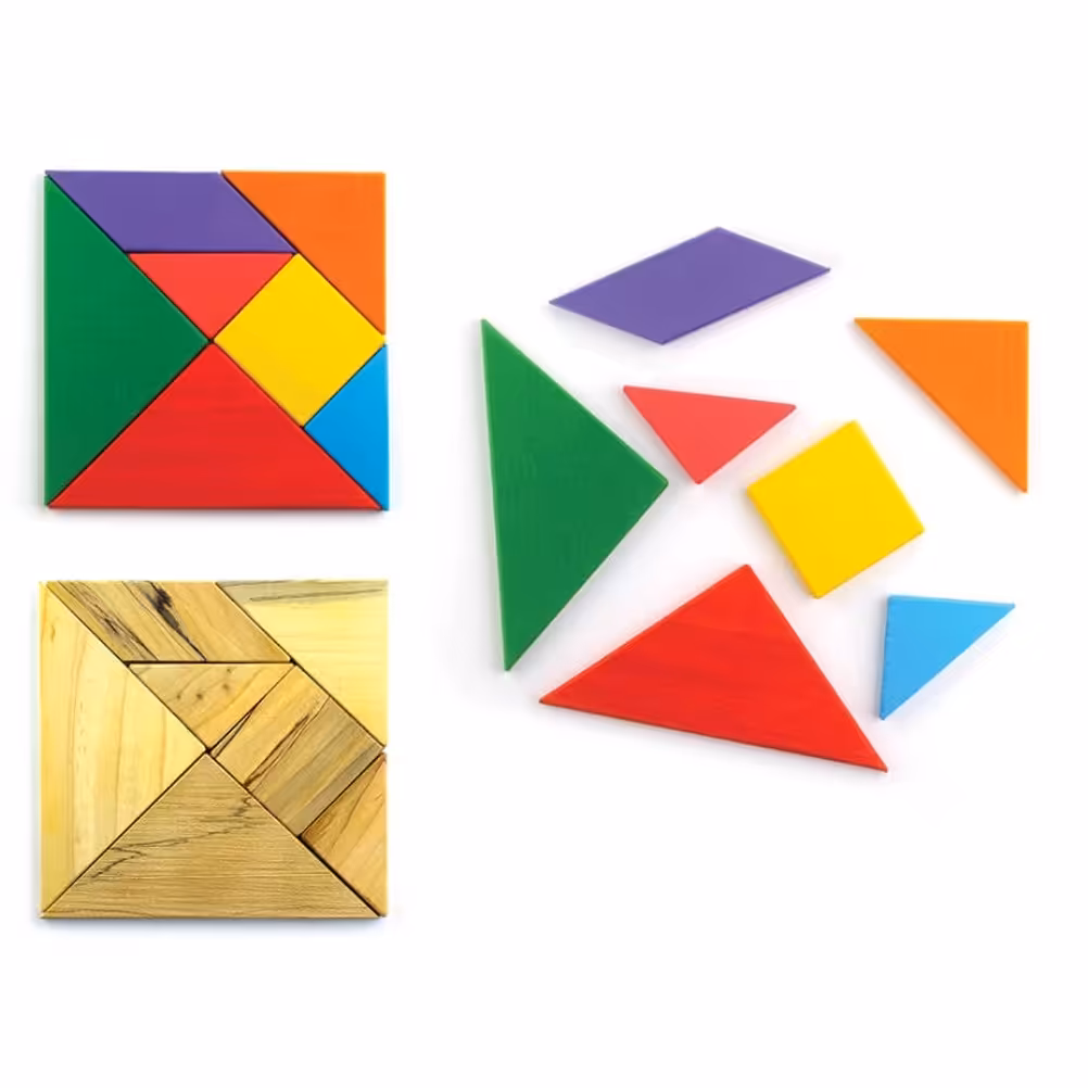 اسباب بازی چوبی تنگرام رنگی


