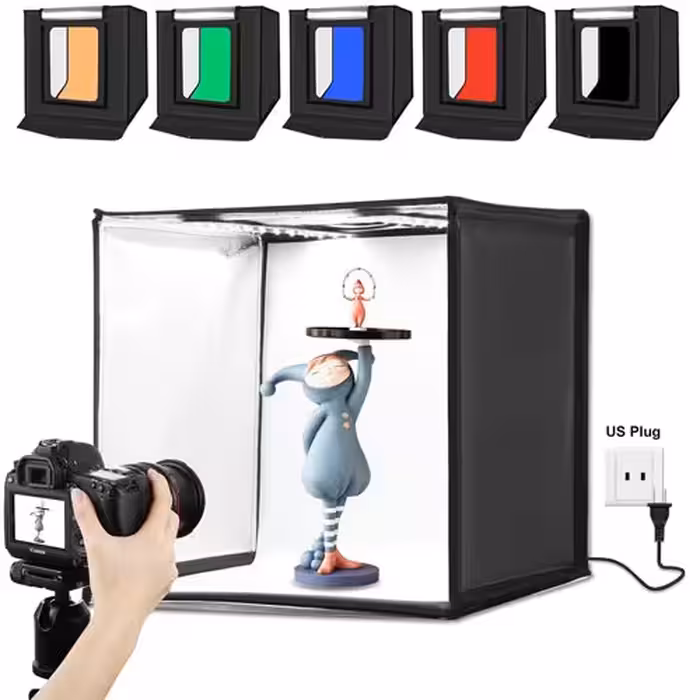 خیمه عکاسی نور دار 40×40 پلوز دیمر دار | Puluz Photography Tent LED 40x40cm