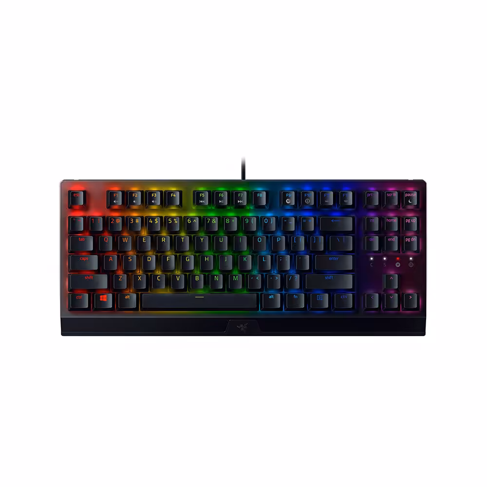 کیبورد گیمینگ با سیم ریزر مدل بلک ویدو V3 Tenkeyless با سوئیچ مکانیکال سبز