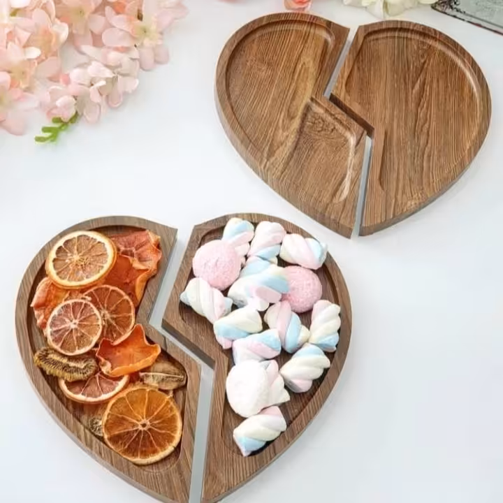 اردور خوری چوبی ام دی اف روکش وکیوم طرح قلب شکسته 26سانتیمتری قابل شست و شو