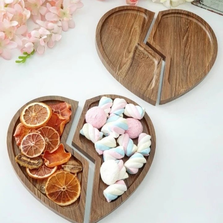 اردور خوری چوبی ام دی اف روکش وکیوم طرح قلب شکسته 26سانتیمتری قابل شست و شو